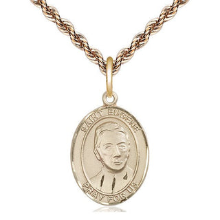 14kt Gold Filled Saint Eugene de Mazenod Medal Religious Jewelry Engraved Catholic Saint Jewelry