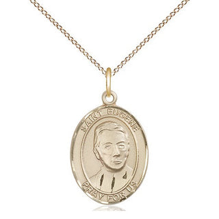 14kt Gold Saint Eugene de Mazenod Medal Engraved Catholic Saint Jewelry