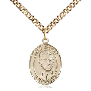 14kt Gold Saint Eugene de Mazenod Medal Engraved Catholic Saint Jewelry