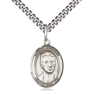 Pewter Saint Eugene de Mazenod Medal Religious Jewelry Engraved Catholic Saint Jewelry