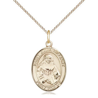 14kt Gold Filled Saint Julia Billiart Medal Religious Jewelry Engraved Catholic Saint Jewelry