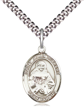 Pewter Saint Julia Billiart Medal Religious Jewelry Engraved Catholic Saint Jewelry