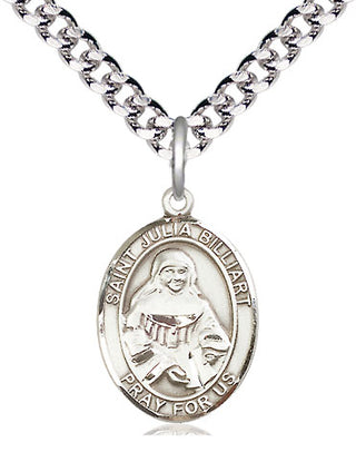 Pewter Saint Julia Billiart Medal Religious Jewelry Engraved Catholic Saint Jewelry