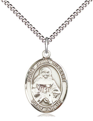Sterling Silver Saint Julia Billiart Medal Religious Jewelry Engraved Catholic Saint Jewelry