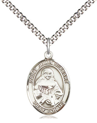 Sterling Silver Saint Julia Billiart Medal Religious Jewelry Engraved Catholic Saint Jewelry