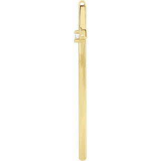 14K Yellow .06 CT Natural Diamond Sideways Cross Necklace Center
