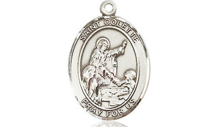Pewter Saint Colette Medal Engraved Catholic Saint Jewelry