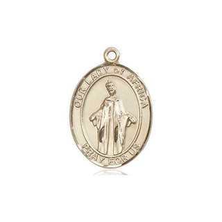 14kt Gold Filled Our Lady of Africa Medal Engraved Catholic Saint Jewelry