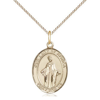 14kt Gold Filled Our Lady of Africa Medal Religious Jewelry Engraved Catholic Saint Jewelry