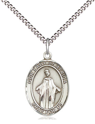 Pewter Our Lady of Africa Medal Religious Jewelry Engraved Catholic Saint Jewelry