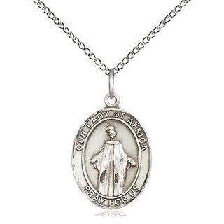 Sterling Silver Our Lady of Africa Medal Religious Jewelry Engraved Catholic Saint Jewelry