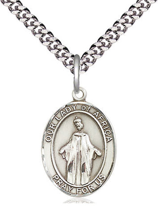 Sterling Silver Our Lady of Africa Medal Religious Jewelry Engraved Catholic Saint Jewelry