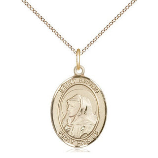 14kt Gold Filled Saint Bruno Medal Religious Jewelry Engraved Catholic Saint Jewelry