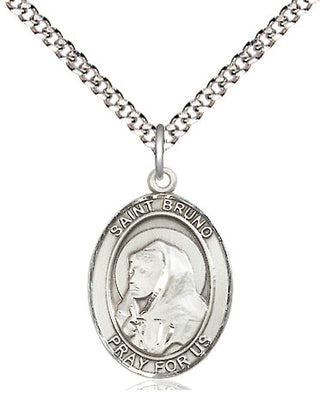Pewter Saint Bruno Medal Religious Jewelry Engraved Catholic Saint Jewelry