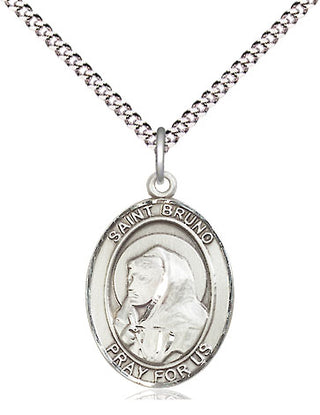 Sterling Silver Saint Bruno Medal Religious Jewelry Engraved Catholic Saint Jewelry