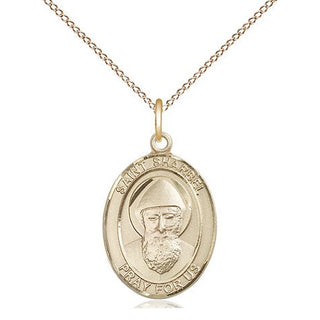 14kt Gold Saint Sharbel Medal Engraved Catholic Saint Jewelry