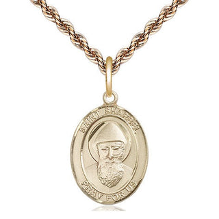 14kt Gold Saint Sharbel Medal Engraved Catholic Saint Jewelry