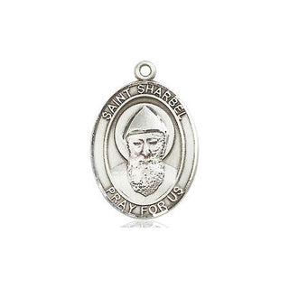Sterling Silver Saint Sharbel Medal Religious Jewelry Engraved Catholic Saint Jewelry