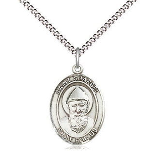 Sterling Silver Saint Sharbel Medal Religious Jewelry Engraved Catholic Saint Jewelry
