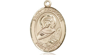 14kt Gold Filled Saint Perpetua Medal Engraved Catholic Saint Jewelry