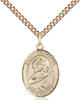 14kt Gold Filled Saint Perpetua Medal Religious Jewelry Engraved Catholic Saint Jewelry