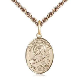 14kt Gold Filled Saint Perpetua Medal Religious Jewelry Engraved Catholic Saint Jewelry