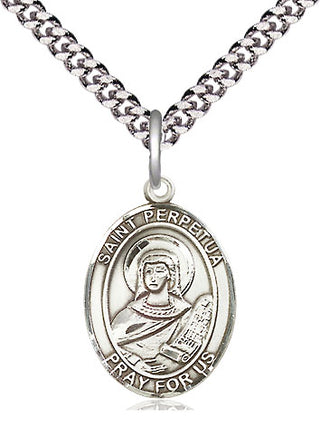 Pewter Saint Perpetua Medal Religious Jewelry Engraved Catholic Saint Jewelry