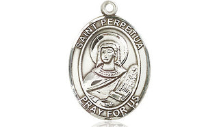 Sterling Silver Saint Perpetua Medal Religious Jewelry Engraved Catholic Saint Jewelry