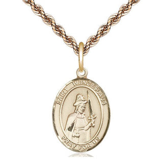 14kt Gold Filled Saint Wenceslaus Medal Religious Jewelry Engraved Catholic Saint Jewelry