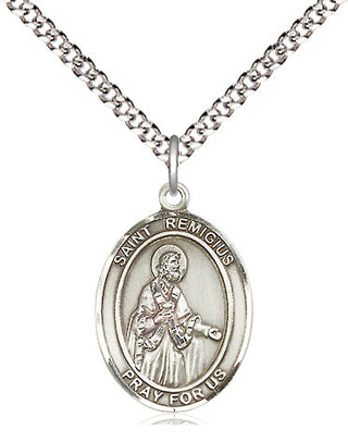 Sterling Silver Saint Remigius of Reims Medal Religious Jewelry Engraved Catholic Saint Jewelry