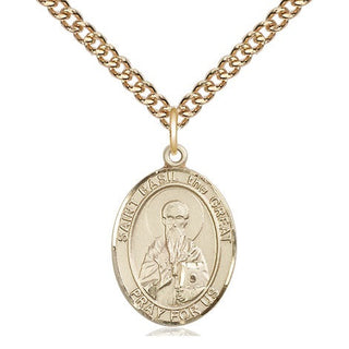 14kt Gold Filled Saint Basil the Great Medal Religious Jewelry Engraved Catholic Saint Jewelry