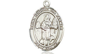 Sterling Silver Saint Isidore the Farmer Medal Religious Jewelry Engraved Catholic Saint Jewelry
