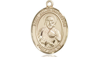 14kt Gold Filled Saint James the Lesser Medal Engraved Catholic Saint Jewelry