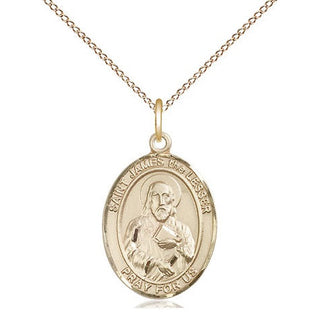 14kt Gold Filled Saint James the Lesser Medal Religious Jewelry Engraved Catholic Saint Jewelry