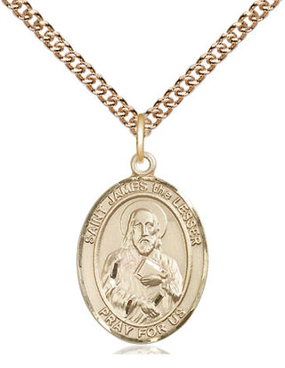 14kt Gold Filled Saint James the Lesser Medal Religious Jewelry Engraved Catholic Saint Jewelry