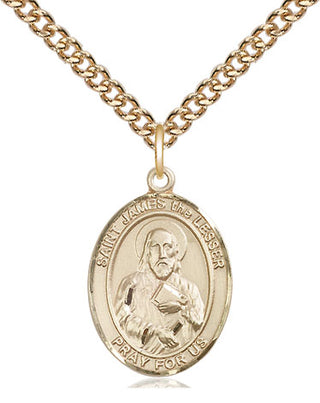14kt Gold Filled Saint James the Lesser Medal Religious Jewelry Engraved Catholic Saint Jewelry