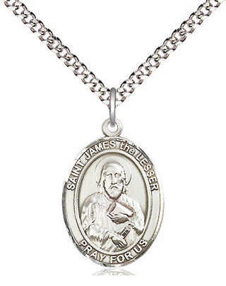 Sterling Silver Saint James the Lesser Medal Religious Jewelry Engraved Catholic Saint Jewelry