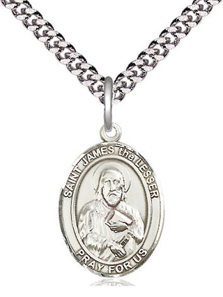 Sterling Silver Saint James the Lesser Medal Religious Jewelry Engraved Catholic Saint Jewelry