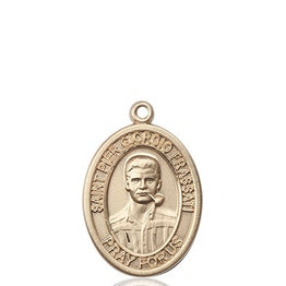 14kt Gold Blessed Pier Giorgio Frassati Medal Engraved Catholic Saint Jewelry