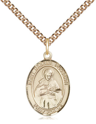 14kt Gold Filled Saint Gabriel Possenti Medal Religious Jewelry Engraved Catholic Saint Jewelry