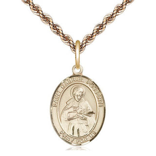 14kt Gold Filled Saint Gabriel Possenti Medal Religious Jewelry Engraved Catholic Saint Jewelry