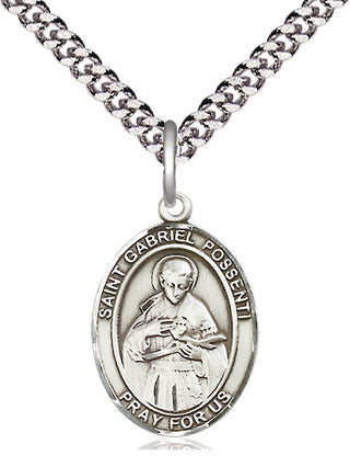 Pewter Saint Gabriel Possenti Medal Religious Jewelry Engraved Catholic Saint Jewelry