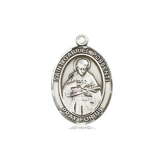 Sterling Silver Saint Gabriel Possenti Medal Religious Jewelry Engraved Catholic Saint Jewelry