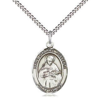 Sterling Silver Saint Gabriel Possenti Medal Religious Jewelry Engraved Catholic Saint Jewelry