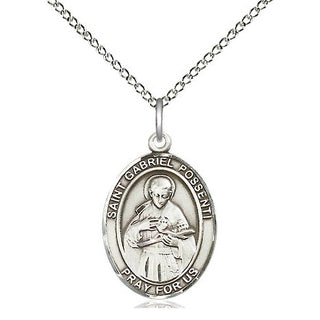 Sterling Silver Saint Gabriel Possenti Medal Religious Jewelry Engraved Catholic Saint Jewelry