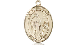 14kt Gold Filled Saint Susanna Medal Engraved Catholic Saint Jewelry