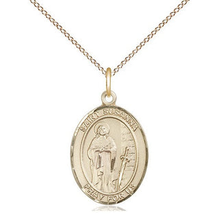 14kt Gold Filled Saint Susanna Medal Religious Jewelry Engraved Catholic Saint Jewelry