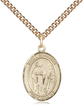 14kt Gold Filled Saint Susanna Medal Religious Jewelry Engraved Catholic Saint Jewelry