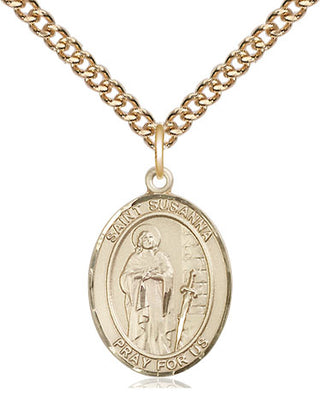 14kt Gold Filled Saint Susanna Medal Religious Jewelry Engraved Catholic Saint Jewelry
