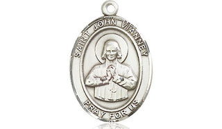 Sterling Silver Saint John Vianney Medal Religious Jewelry Engraved Catholic Saint Jewelry
